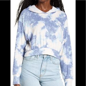SOCIALITE LONG SLEEVE DENIM TIE DYE HOODIE - NWOT